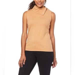 G by Giuliana Hacci Knit Convertible Turtleneck Tank